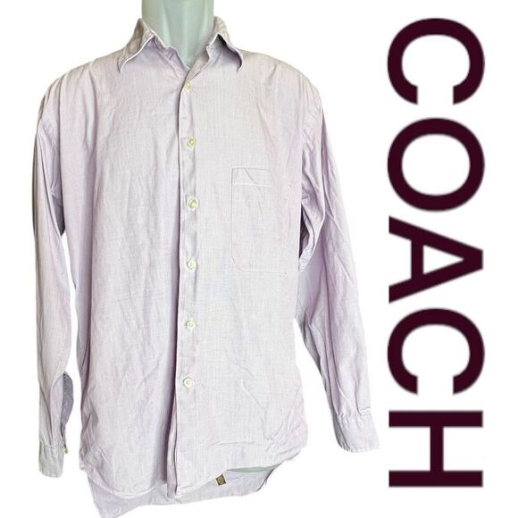 Coach Other - Coach Men's 100% Cotton Long Sleeve Button Up Dress Shirt Pink Size Small